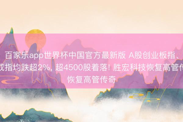 百家乐app世界杯中国官方最新版 A股创业板指、深成指均跌超2%， 超4500股着落! 胜宏科技恢复高管传奇